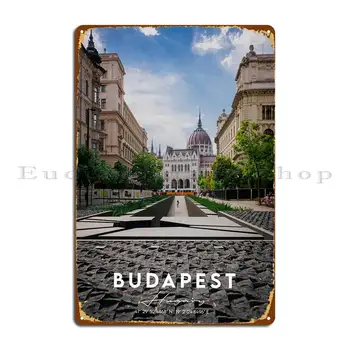Budimpešta 2 Kovinske Plošče, Bar Prilagodite Oblikovanje Oblikovalec Zidana Tin Prijavite Plakat