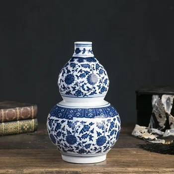 Popust Doma Dekor Modre in Bele Porcelanaste Dekoracijo Dnevna Soba Okrasite BoGu Okvir Ornament Namizje Vaza Figurice