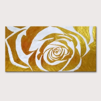 Mintura Stenske Slike za Dnevni Sobi Velik Golden Rose Ročno Poslikano Akril, Platno,Umetniških Oljnih Slik Hotel Dekor Ni Uokvirjena