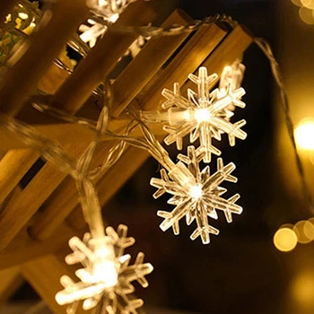 Snežinka Niz LED Luči Pravljice Luči Festoon Led Luči Baterije, ki jih upravlja Garland luči Novega Leta, Božični Okraski 2022