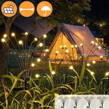 Sončne Firefly LED Svetlobo na Prostem Vrt Okras Pokrajine Lahka Nepremočljiva Ognjemet Luč Za Državo Hišo Terasa Travnik Dekor