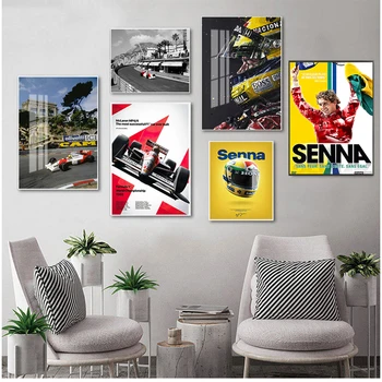 Ayrton Senna Formula F1 Mclaren Svetovni Prvak Dirke Avtomobilov, Plakati, Tiskanje Wall Art Platno Slika, Slikarstvo Za Dnevna Soba Dekor