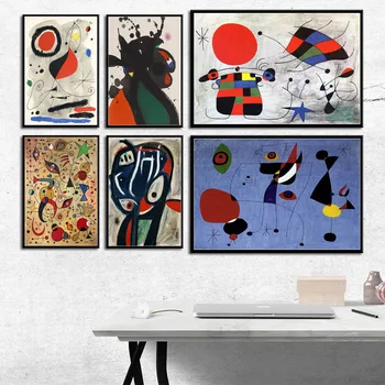 Joan Miro Sodobne Nadrealizma Umetniške Slike Abstraktno Sliko Retro Umetnosti CanvasPainting Plakat Steno Doma Dekor