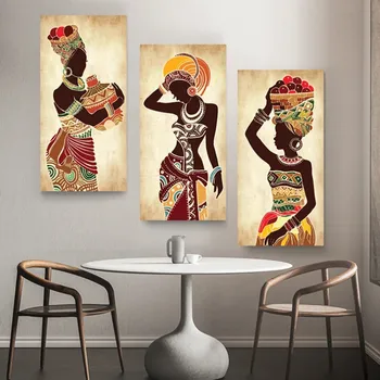 Afriško Črno Žensko Platno Slikarstvo Etnične Umetnosti Plakatov in Fotografij, Platno za Slikarstvo Dnevna Soba Dekoracijo Doma Stenske Slike
